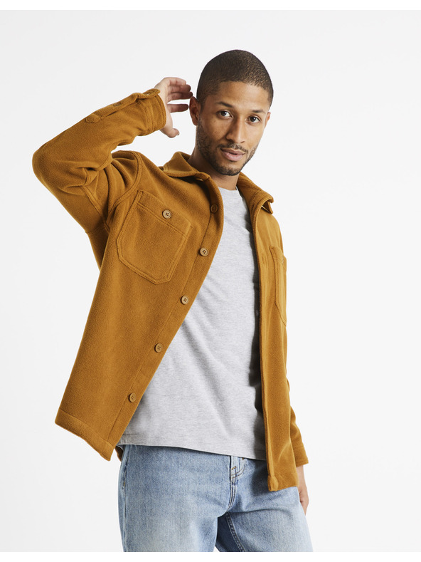 Celio Smeđa muška majica Celio Dafleece