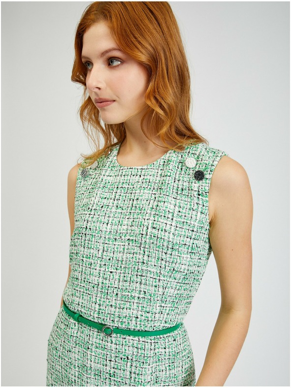 Orsay Zelena ženska haljina s uzorkom i remenom ORSAY