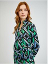 Orsay Zeleno-crna ženska haljina na preklop s uzorkom ORSAY