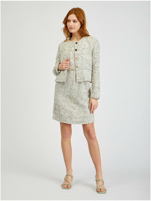 Orsay Krem ženska haljina s uzorkom i remenom ORSAY