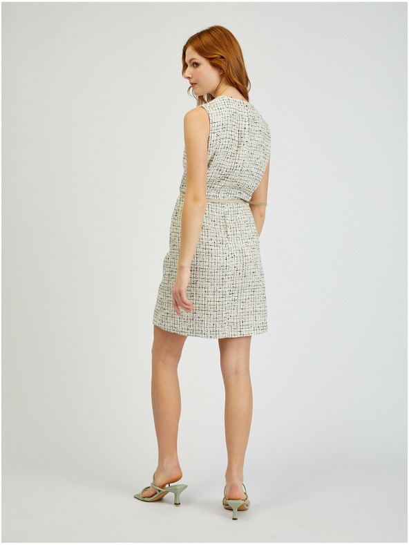 Orsay Krem ženska haljina s uzorkom i remenom ORSAY