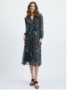 Orsay Tamnoplava ženska haljina srednje duljine s uzorkom ORSAY