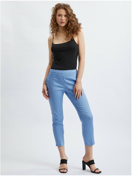 Orsay Plave ženske hlače tričetvrt dužine na točkice ORSAY