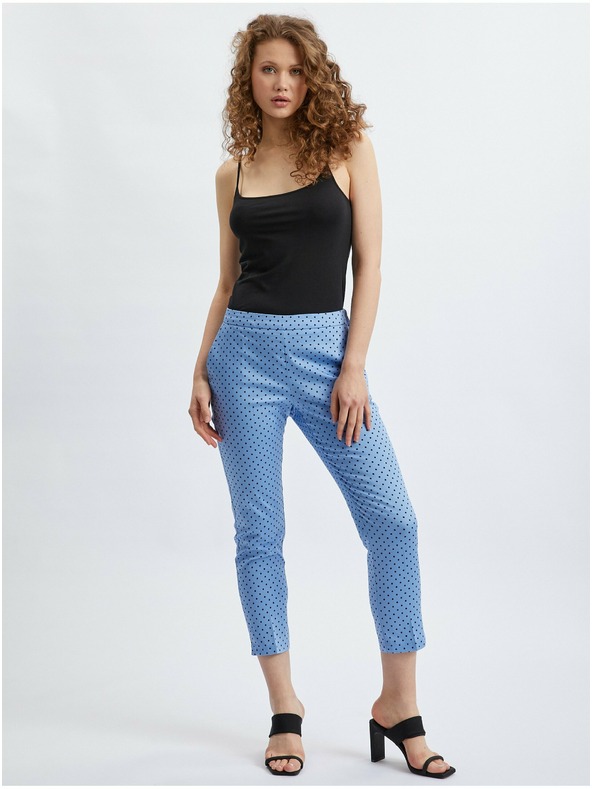 Orsay Plave ženske hlače tričetvrt dužine na točkice ORSAY