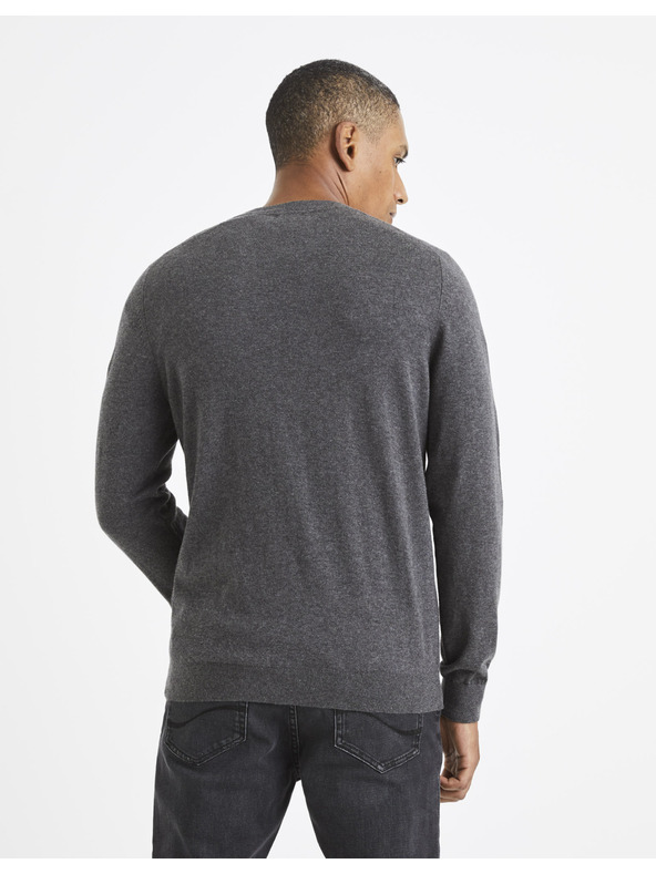 Celio Sivi muški base džemper Celio