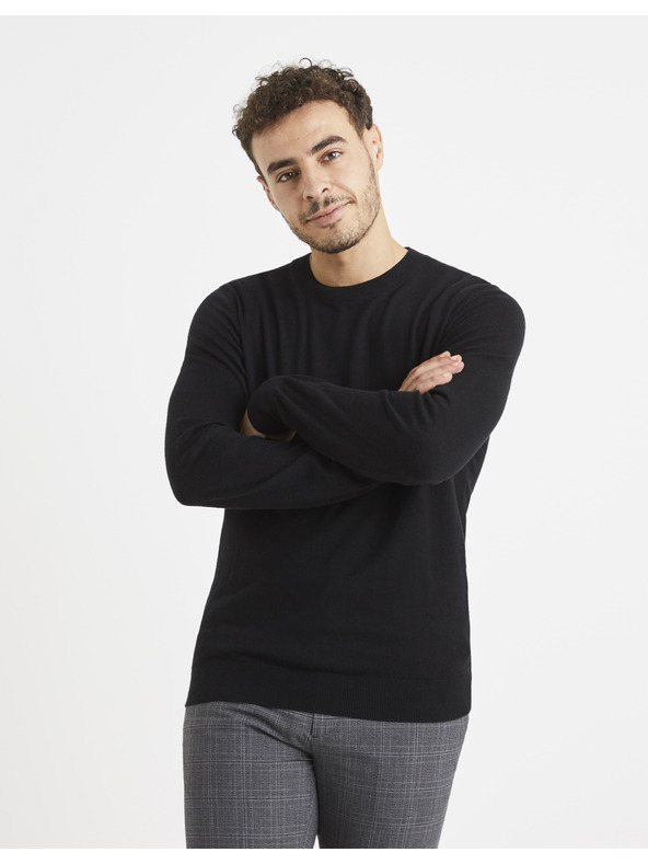 Celio Crni muški basic džemper Celio