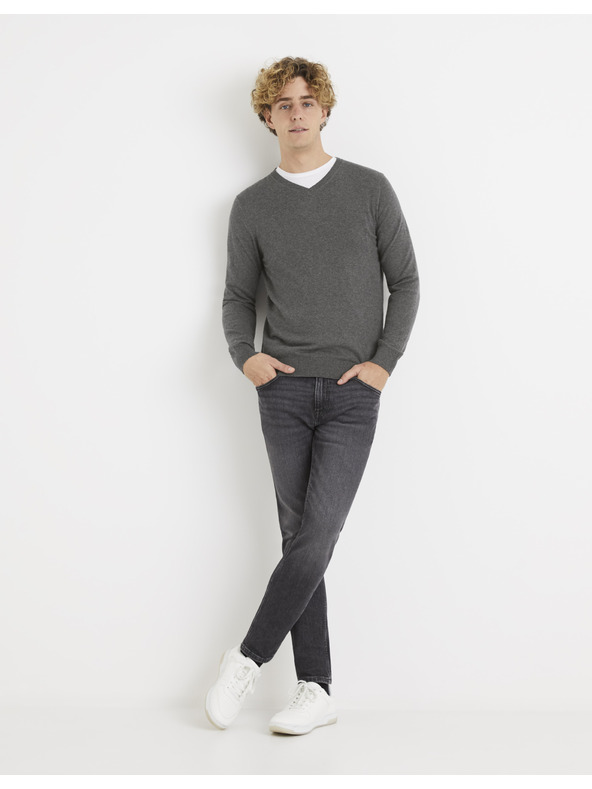 Celio Sivi džemper Celio Veviflex