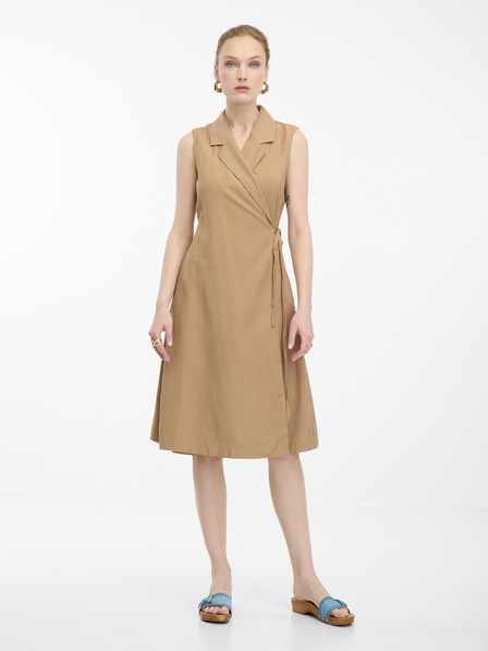 Orsay Svjetlosmeđa ženska haljina na preklop ORSAY