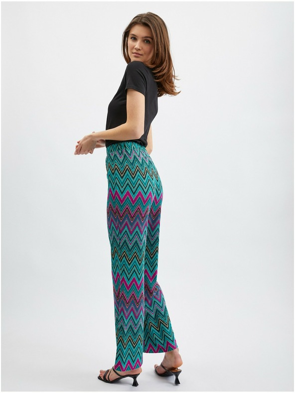 Orsay Ružičasto-zelene ženske hlače s uzorkom ORSAY