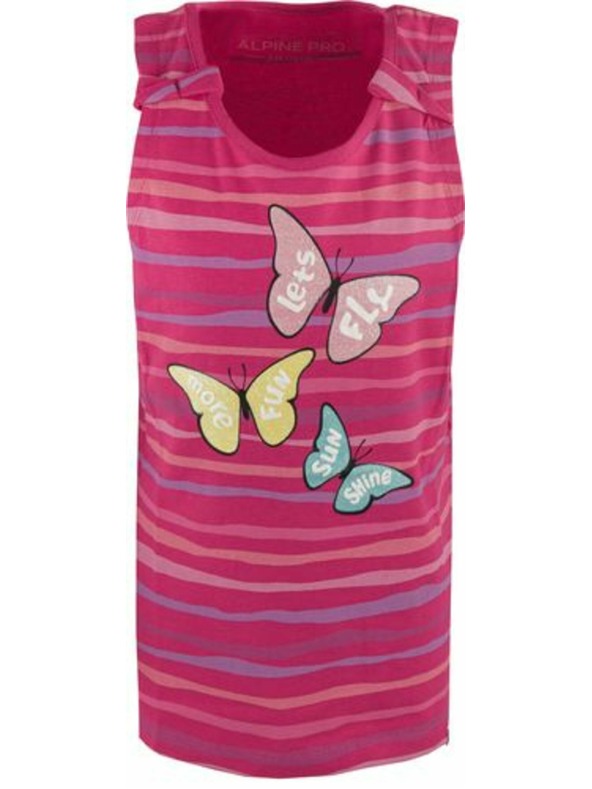 ALPINE PRO Tamnoružičasta majica s uzorkom za djevojčice ALPINE PRO Holso