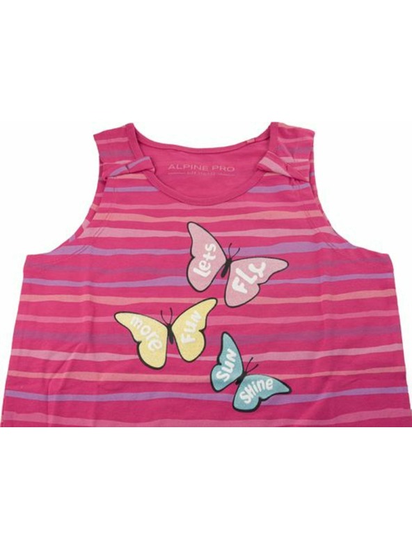 ALPINE PRO Tamnoružičasta majica s uzorkom za djevojčice ALPINE PRO Holso