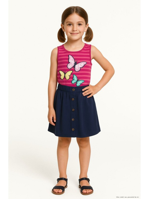 ALPINE PRO Tamnoružičasta majica s uzorkom za djevojčice ALPINE PRO Holso