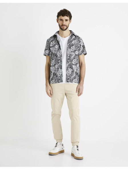 Celio Bijelo-crna muška Celio Daprinti košulja s uzorkom