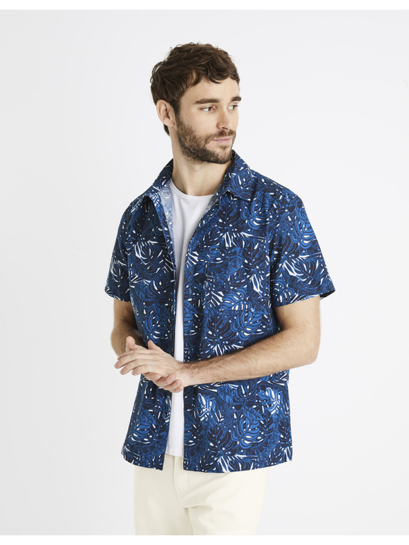 Celio Celio Daprinti tamnoplava muška košulja s uzorkom