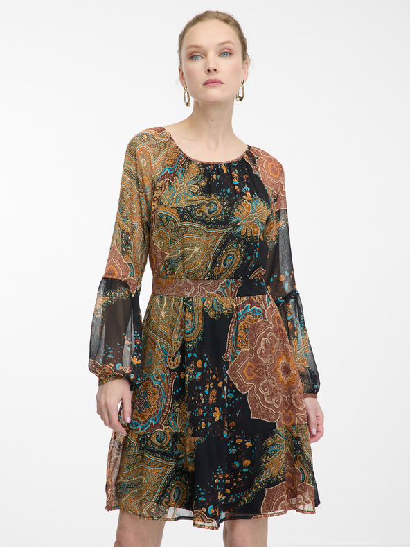 Orsay Crno-smeđa ženska haljina s uzorkom ORSAY