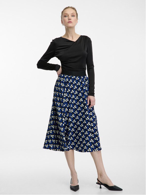Orsay Tamnoplava ženska plisirana suknja s uzorkom ORSAY