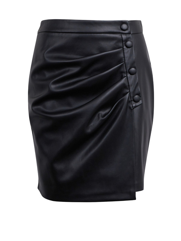 Orsay Crna ženska suknja od umjetne kože ORSAY