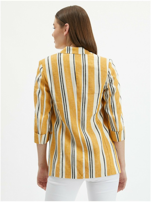 Orsay Narančasta ženska prugasta lanena jakna ORSAY