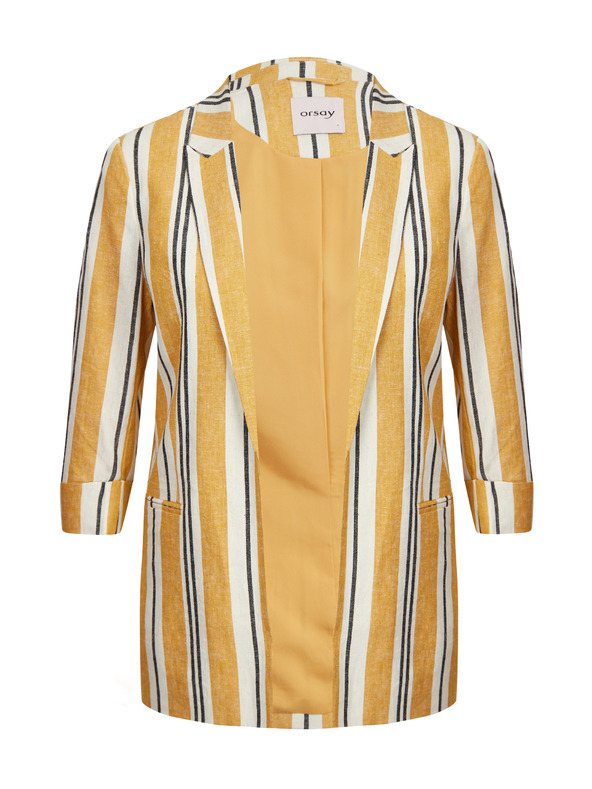 Orsay Narančasta ženska prugasta lanena jakna ORSAY