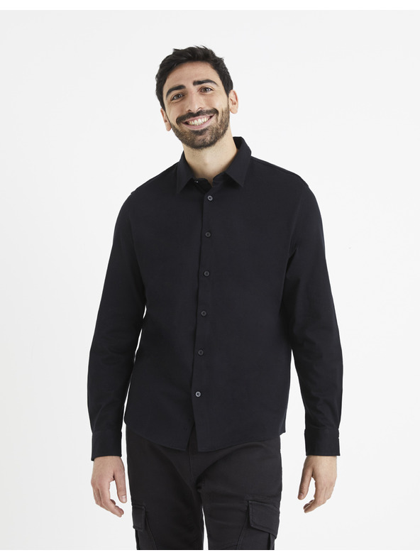 Celio Crna muška košulja Celio Vajersey
