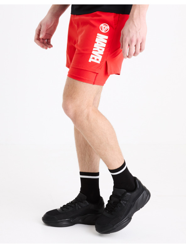 Celio Crvene sportske kratke hlače Celio Marvel - Iron Man