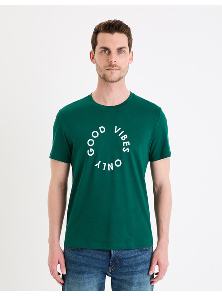 Celio Tamno zelena muška majica Celio Gecircu