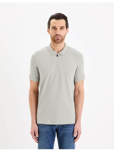 Celio Svijetlo siva muška base polo majica Celio Gebenoit