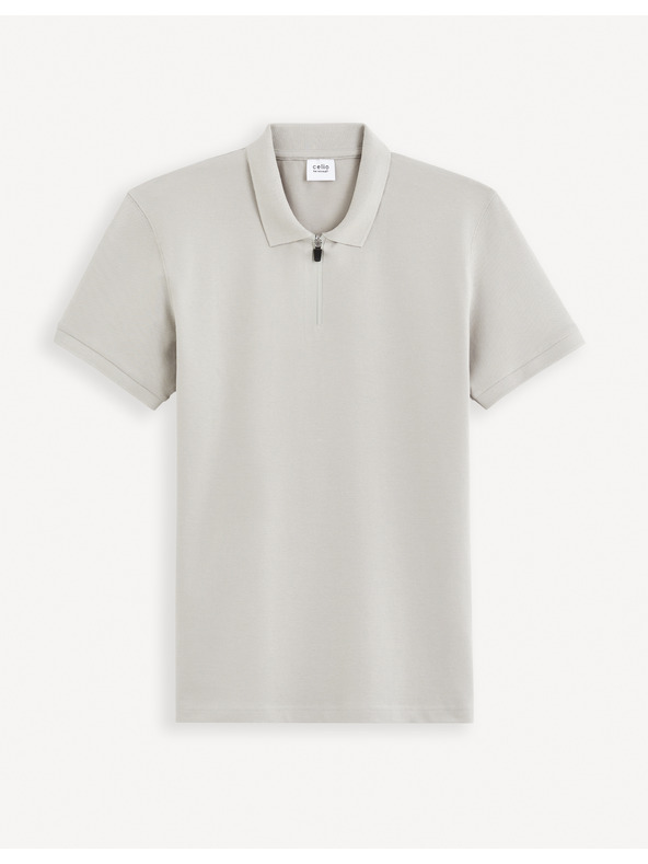 Celio Svijetlo siva muška base polo majica Celio Gebenoit