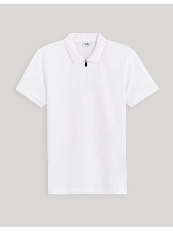 Celio Bijela muška base polo majica Celio Gebenoit