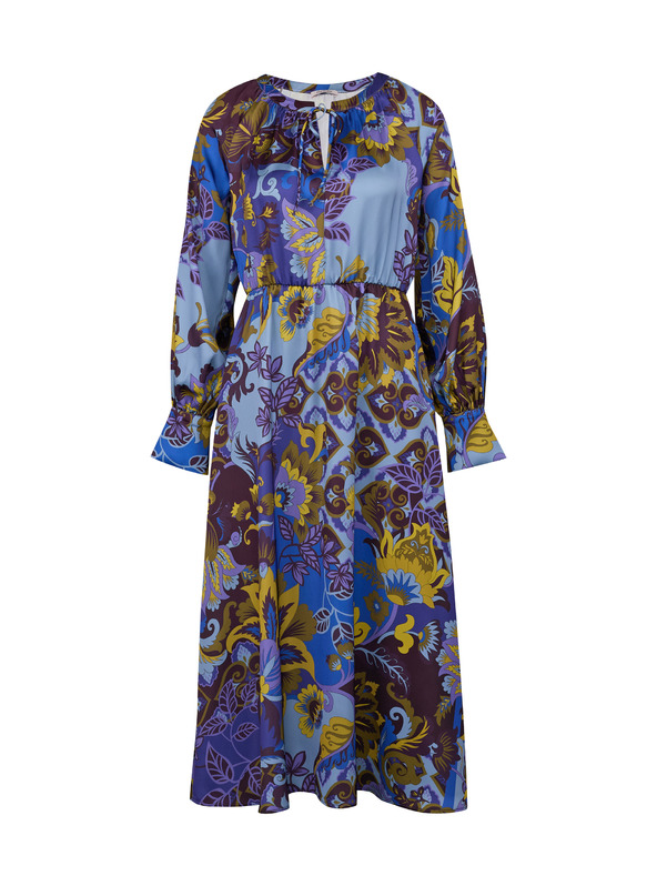 Orsay Plava ženska satenska midi haljina s uzorkom ORSAY