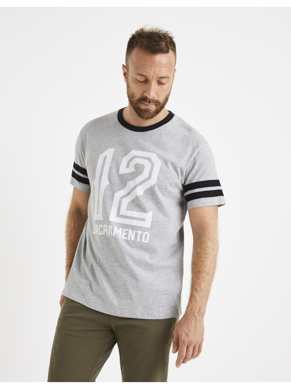 Celio Svijetlo siva muška majica s Celio printom