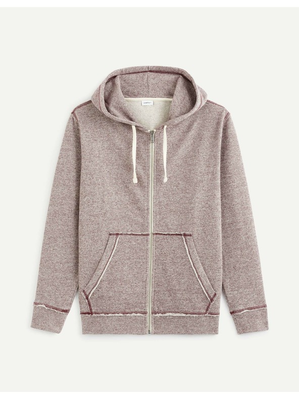 Celio Celio muška majica s kapuljačom od vinski crvenog flisa