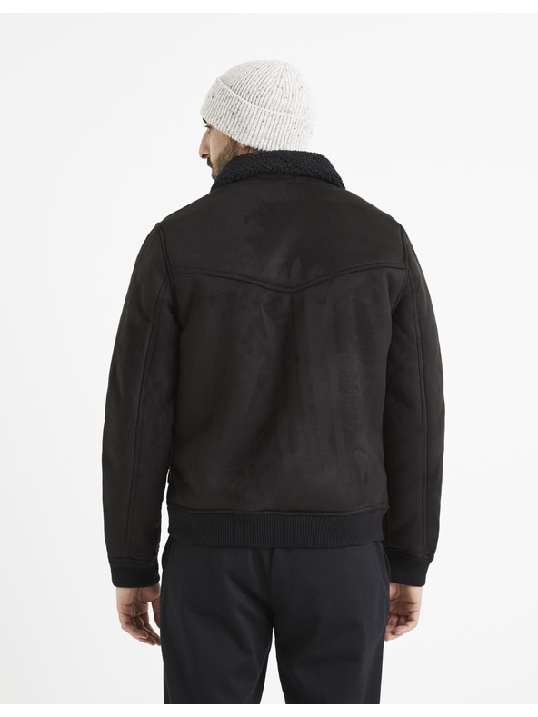 Celio Crna jakna od umjetnog krzna Celio Vutoronto