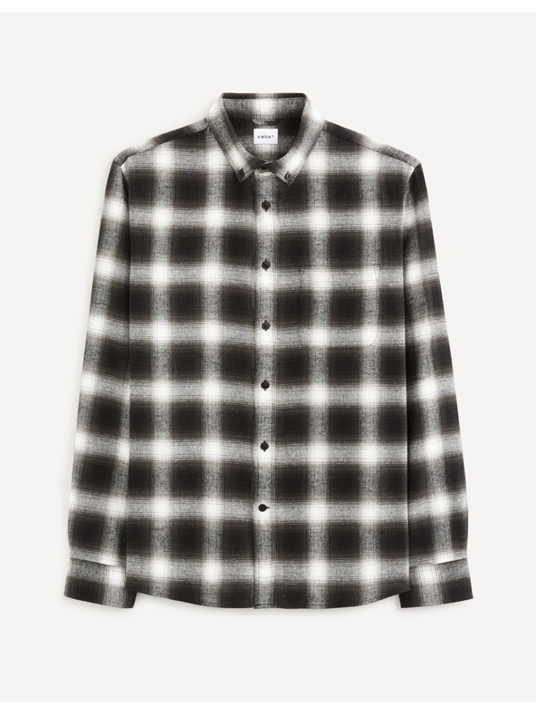 Celio Celio Vaflaca Tamno smeđa karirana košulja