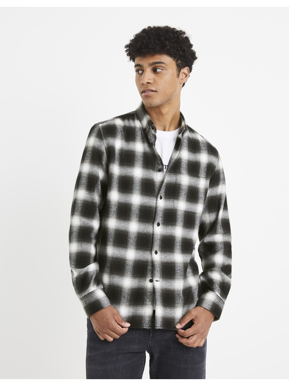 Celio Celio Vaflaca Tamno smeđa karirana košulja