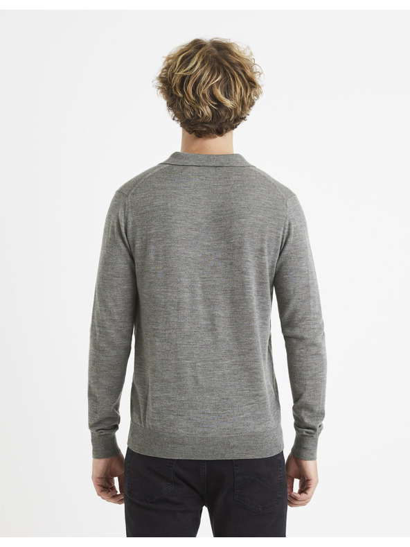 Celio Celio Veitalian sivi vuneni pulover