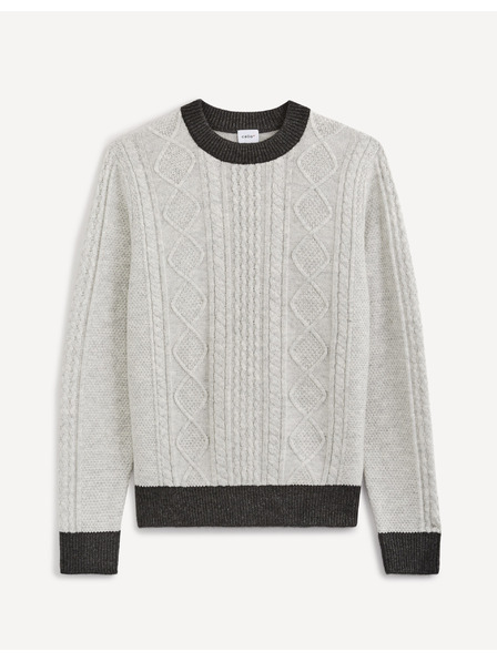 Celio Svijetlo sivi muški Celio pulover s uzorkom
