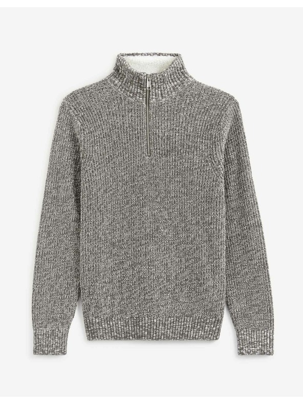 Celio Celio Veviking bijelo-sivi muški tigrasti pulover