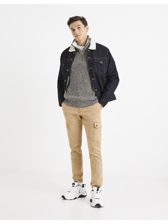 Celio Celio Veviking bijelo-sivi muški tigrasti pulover