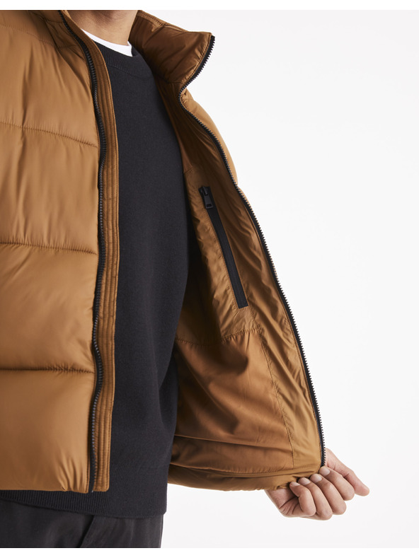 Celio Smeđa muška prošivena zimska jakna Celio Vusun