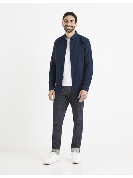 Celio Tamno plava muška košulja Celio Vafla