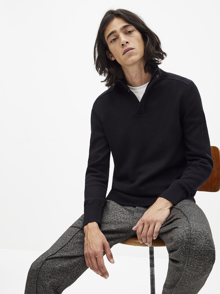 Celio Crni muški pulover s uspravnom kragnom Celio Serome