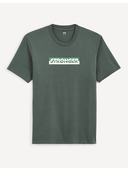 Celio Tamnozelena muška majica kratkih rukava Celio Cefasto