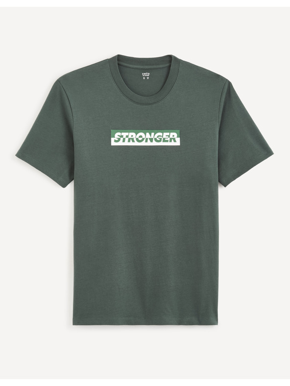 Celio Tamnozelena muška majica kratkih rukava Celio Cefasto