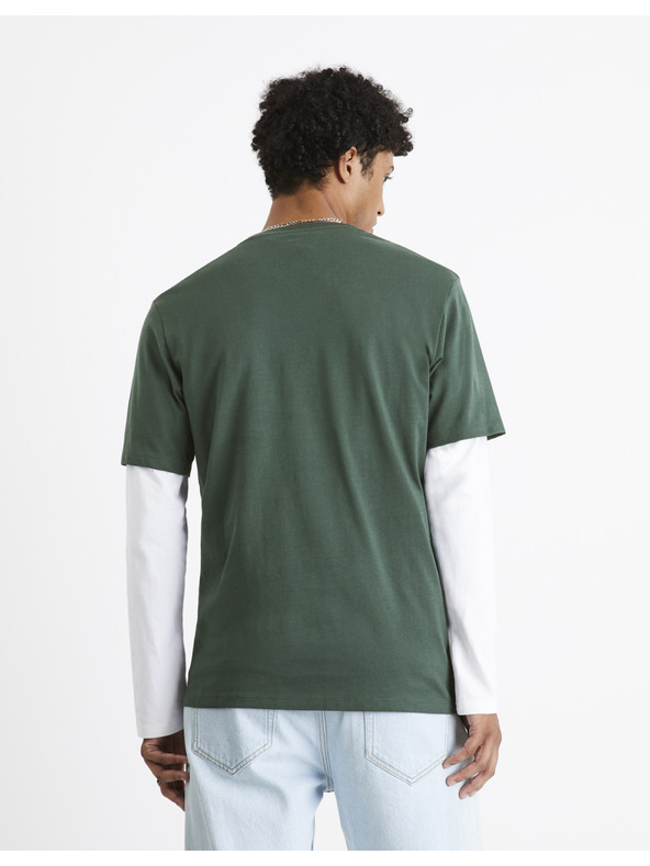 Celio Tamnozelena muška majica kratkih rukava Celio Cefasto