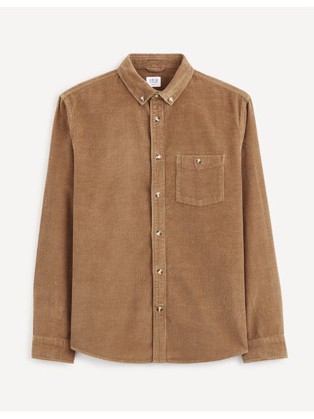 Celio Celio Carduroys smeđa muška košulja od samta