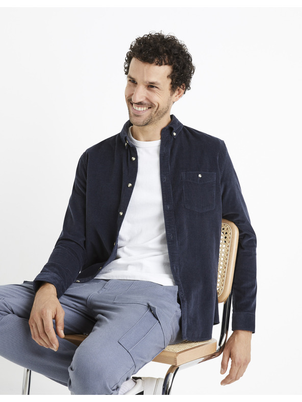 Celio Celio Carduroys tamnoplava košulja od samta za muškarce