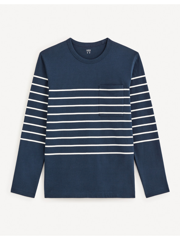 Celio Plava muška majica na pruge Celio Veboxmlr