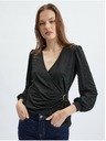 Orsay Crna ženska bluza na preklop ORSAY