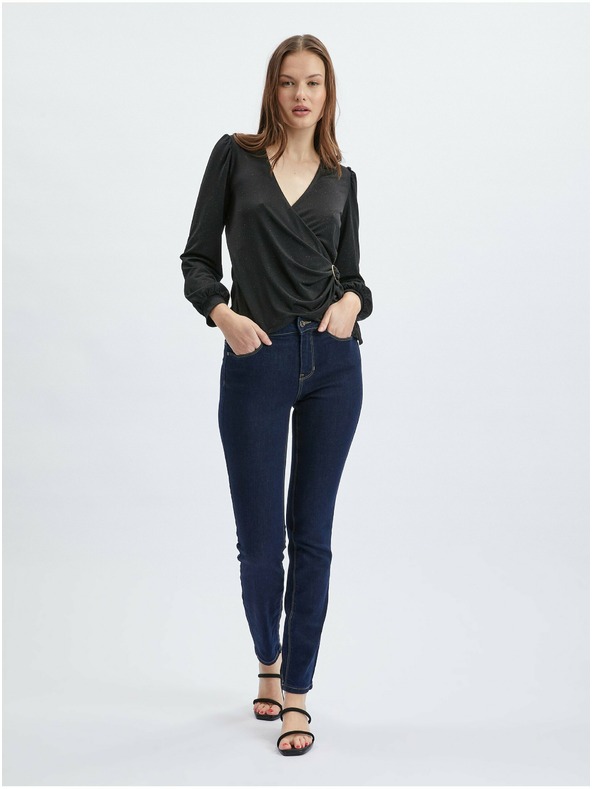 Orsay Crna ženska bluza na preklop ORSAY